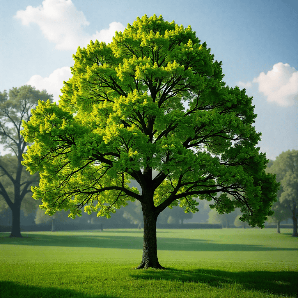 Mature oak tree after pruning